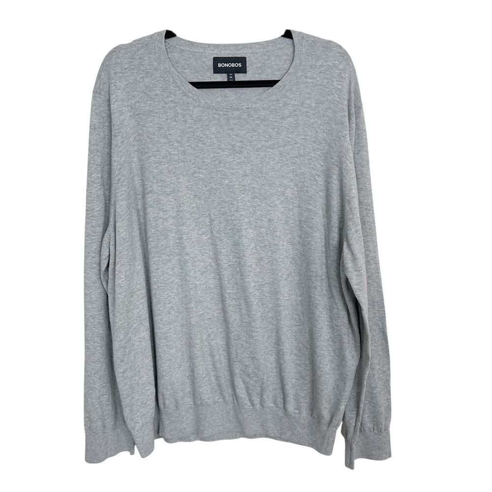 New Bonobos Slim Fit Cotton Crew Neck Sweater XXLarge Heather Gray Lightweight